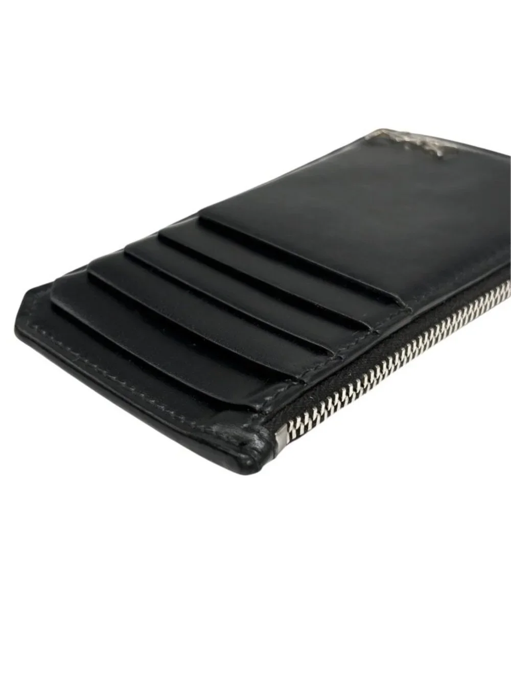 Saint Laurent Paris Fragment Case Cassandra Coin Purse Card Leather Black YSL